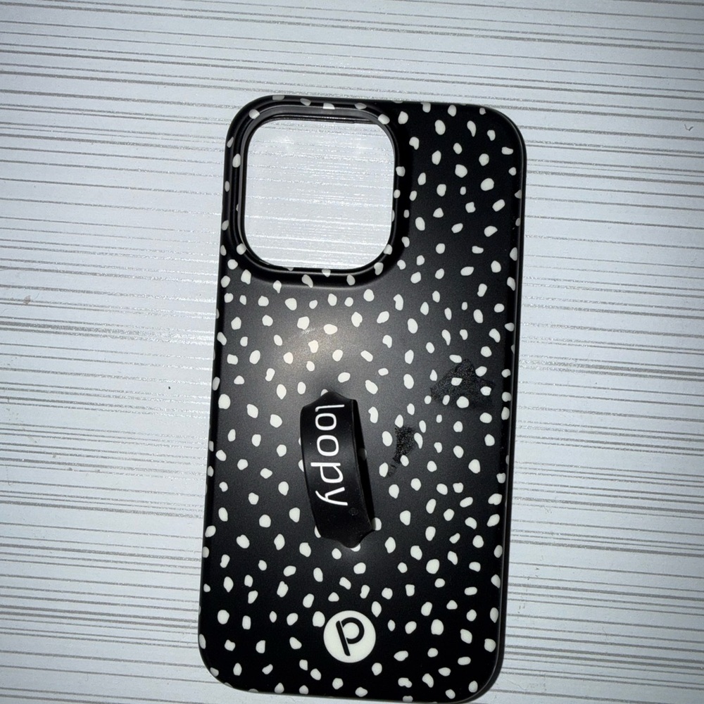 Loopy Case Black with White Dots Phone Case